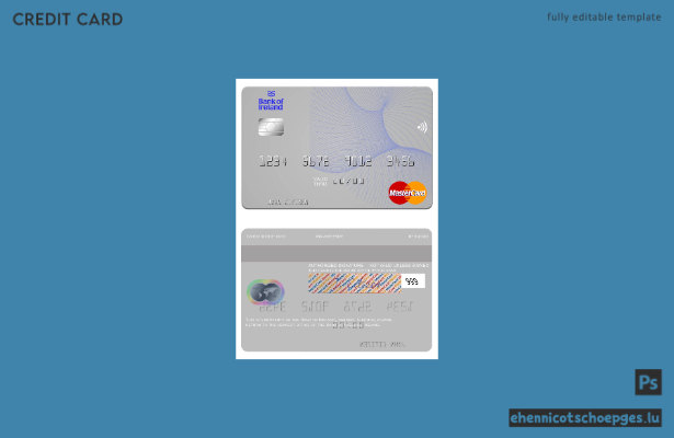 Beispielvorschau für die Mastercard der Bank of Ireland